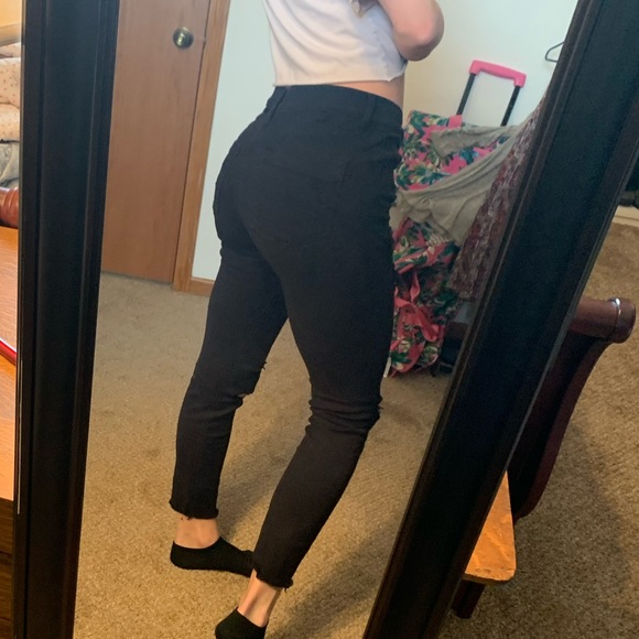 Express | Black Ripped Jeggings - Picture 2 of 6